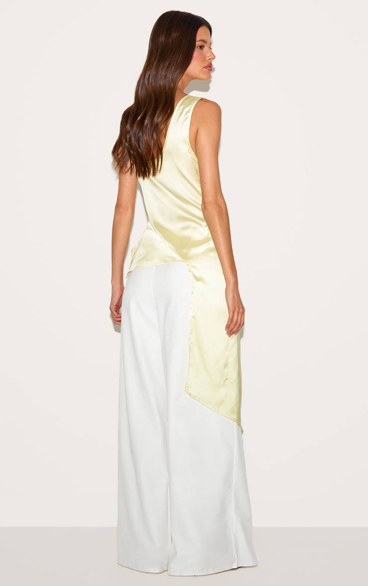 Jaune Haut Asymétrique En Satin