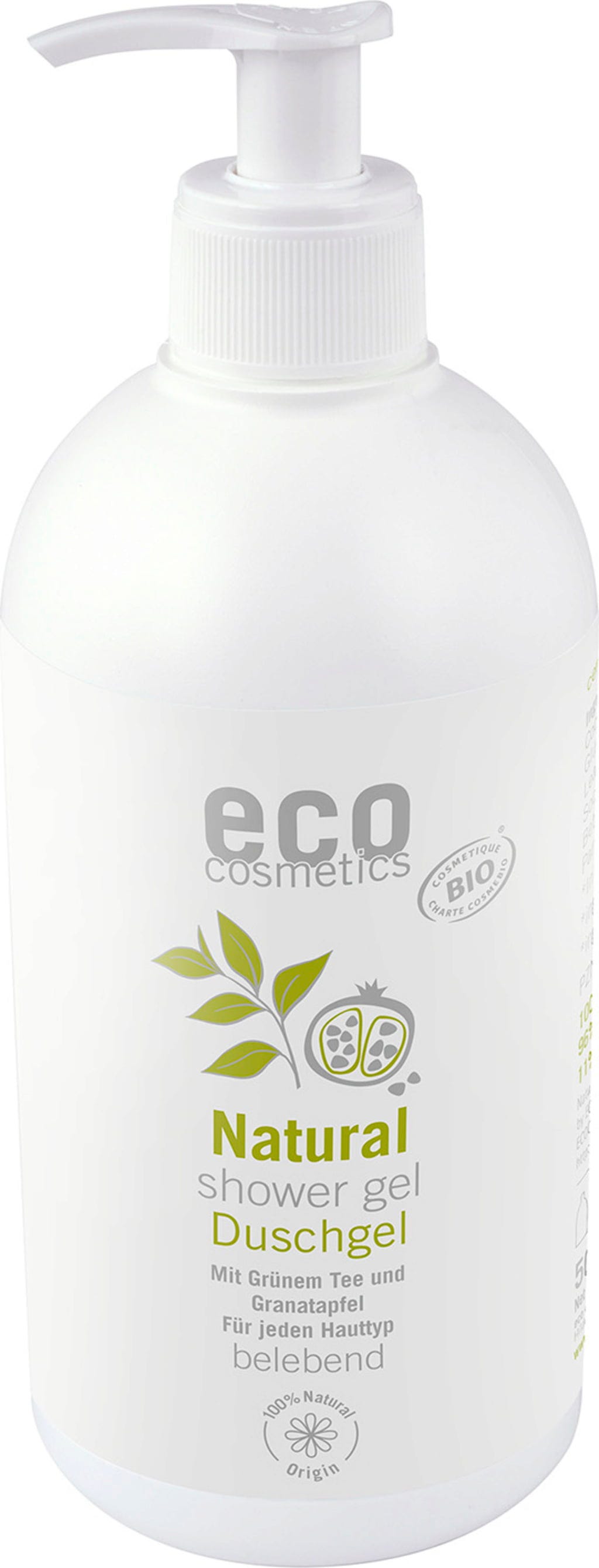 eco cosmetics  Duschgel Grüntee & Granatapfel, 500 ml