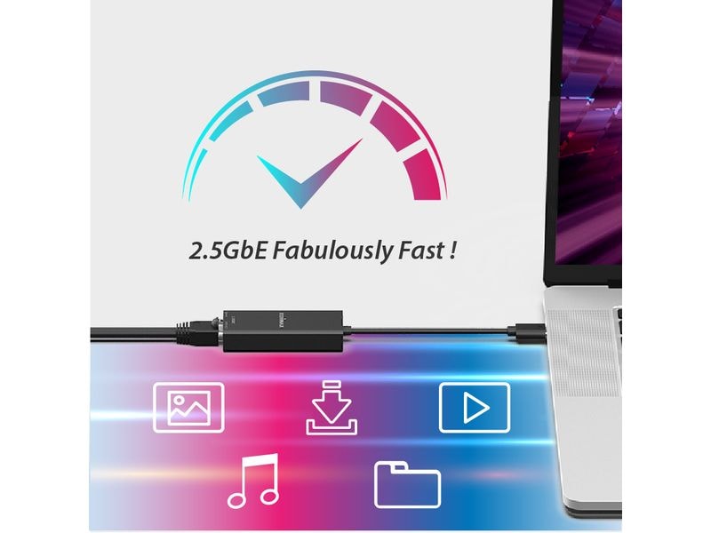Edimax Netzwerk-Adapter EU-4307 V2 USB 3.1 Typ-C USB-C- zu 2.5G-Gigabit-Ethernet-Adapter