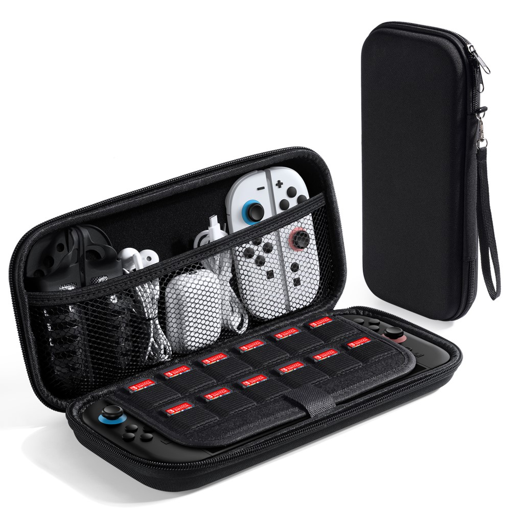 Nintendo Switch 2 Reise Box Schutztasche Hartschale mit Handschlaufe - Schwarz