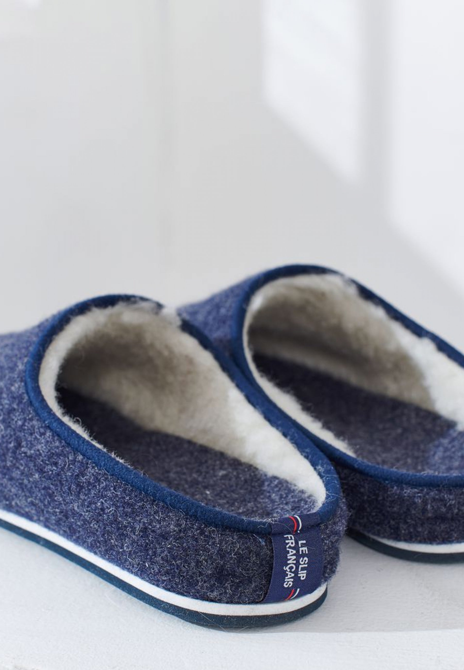 Chaussons d'intérieur en laine-Claude Marine