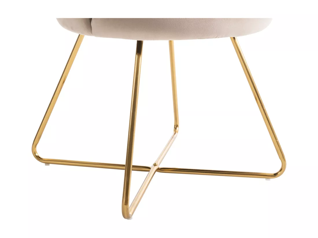 Chaise en velours et métal - Beige et doré - FIORI II