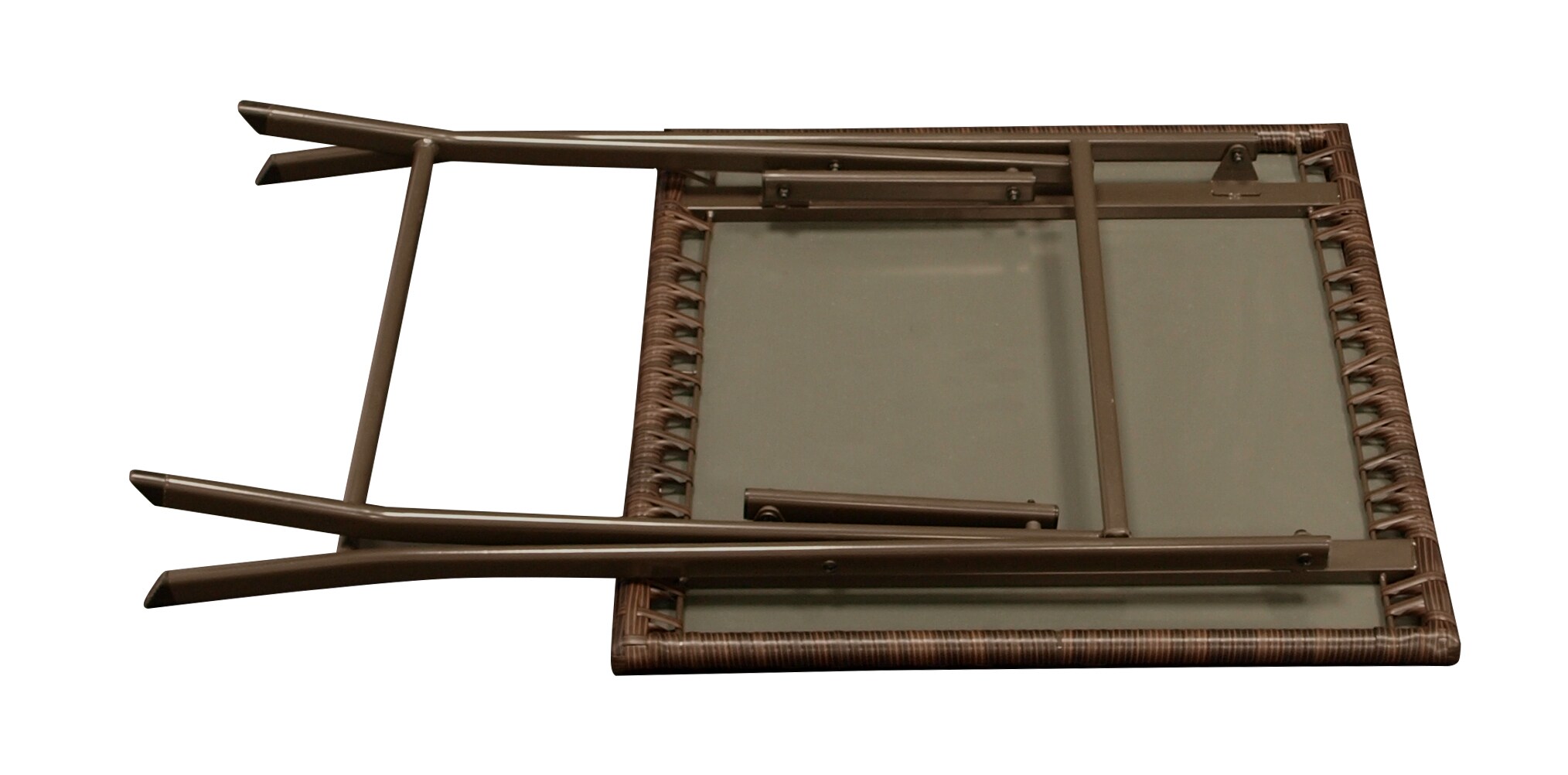 DEGAMO Bistroset ROSSANO 3-teilig klappbar, Metall + Polyrattan braun bicolor