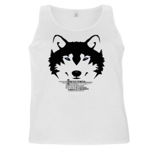 Camiseta regata lobisomem, branca