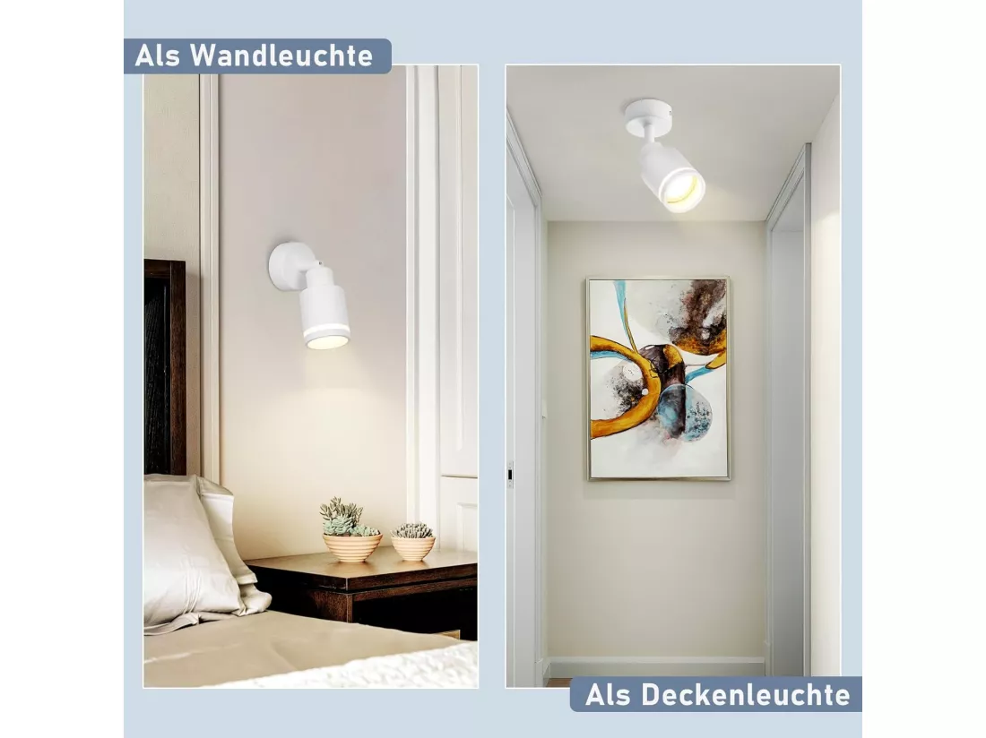 NETTLIFE Spot de plafond plafonnier moderne 1 ampoule orientables GU10