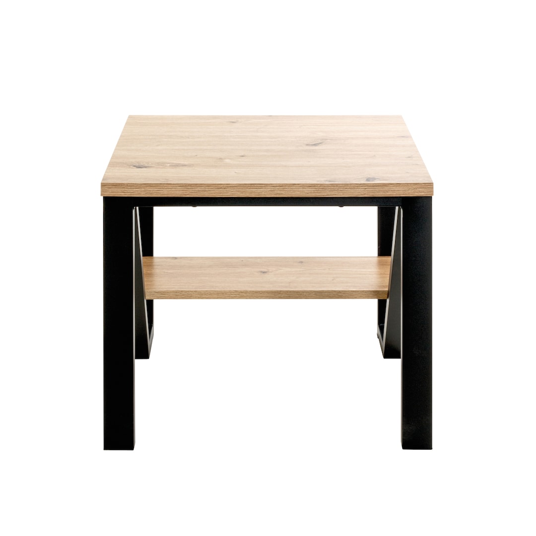 Beistelltisch 55 x 55 cm braun/schwarz