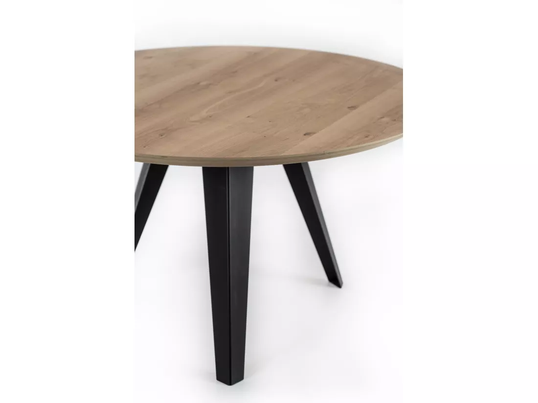 Henry Table fixe (DIAM 130 cm) en placage chêne noir