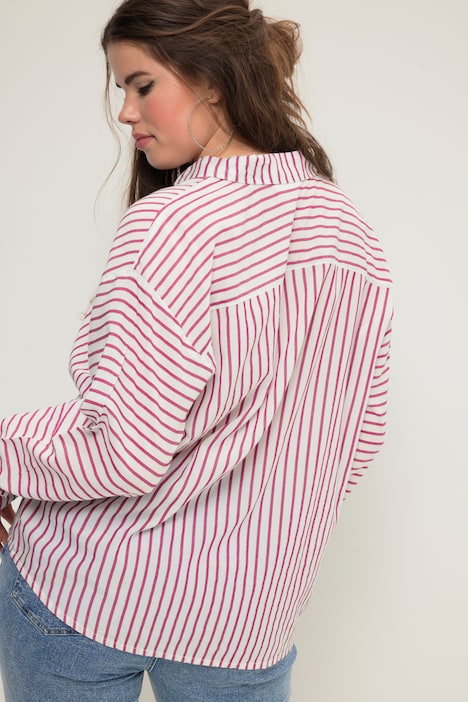 Hemd, Loose Shape, Streifenmix, Hemdkragen, Langarm