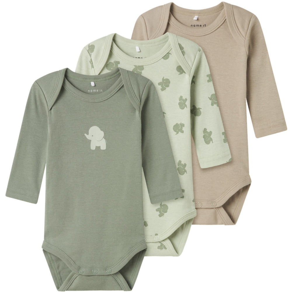 Køb Name It Sea Foam Body 3-pak Sea Foam Elephant Noos