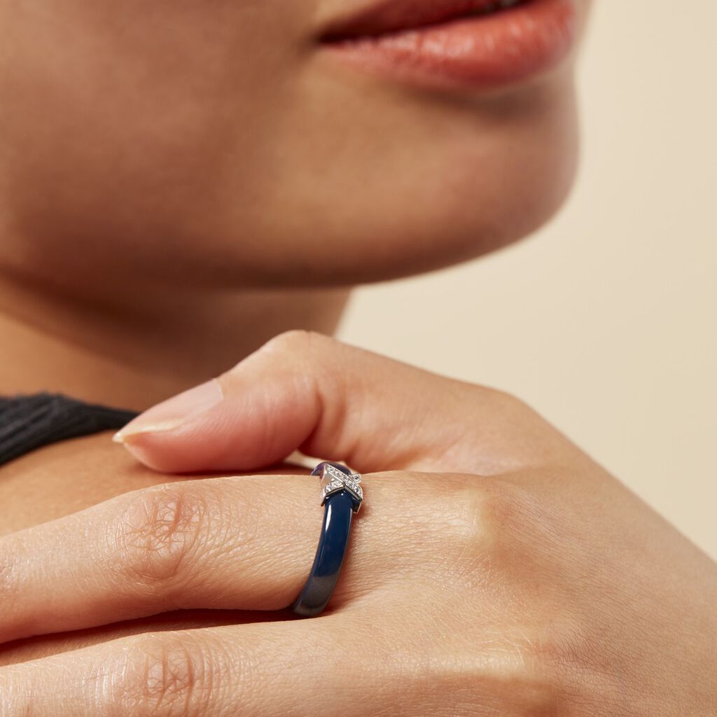 Bague Edwin Argent Blanc Céramique Oxyde
