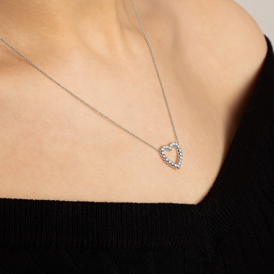 Collier 750/18 K Weissgold mit Diamanten 0.50 ct H/si