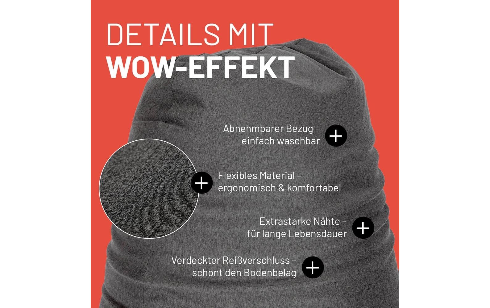 Sitzsack Flexi Comfort 320 L, Dunkelgrau<br>2-in-1 Sitzsack