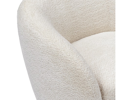 CONCEPT1 - Fauteuil pivotant Assa pivotant ecru effet laine bouclette