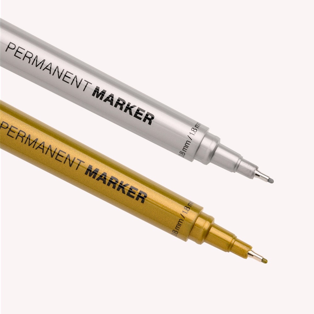 Set de 2 marqueurs permanents - Ongles - Argenté & doré