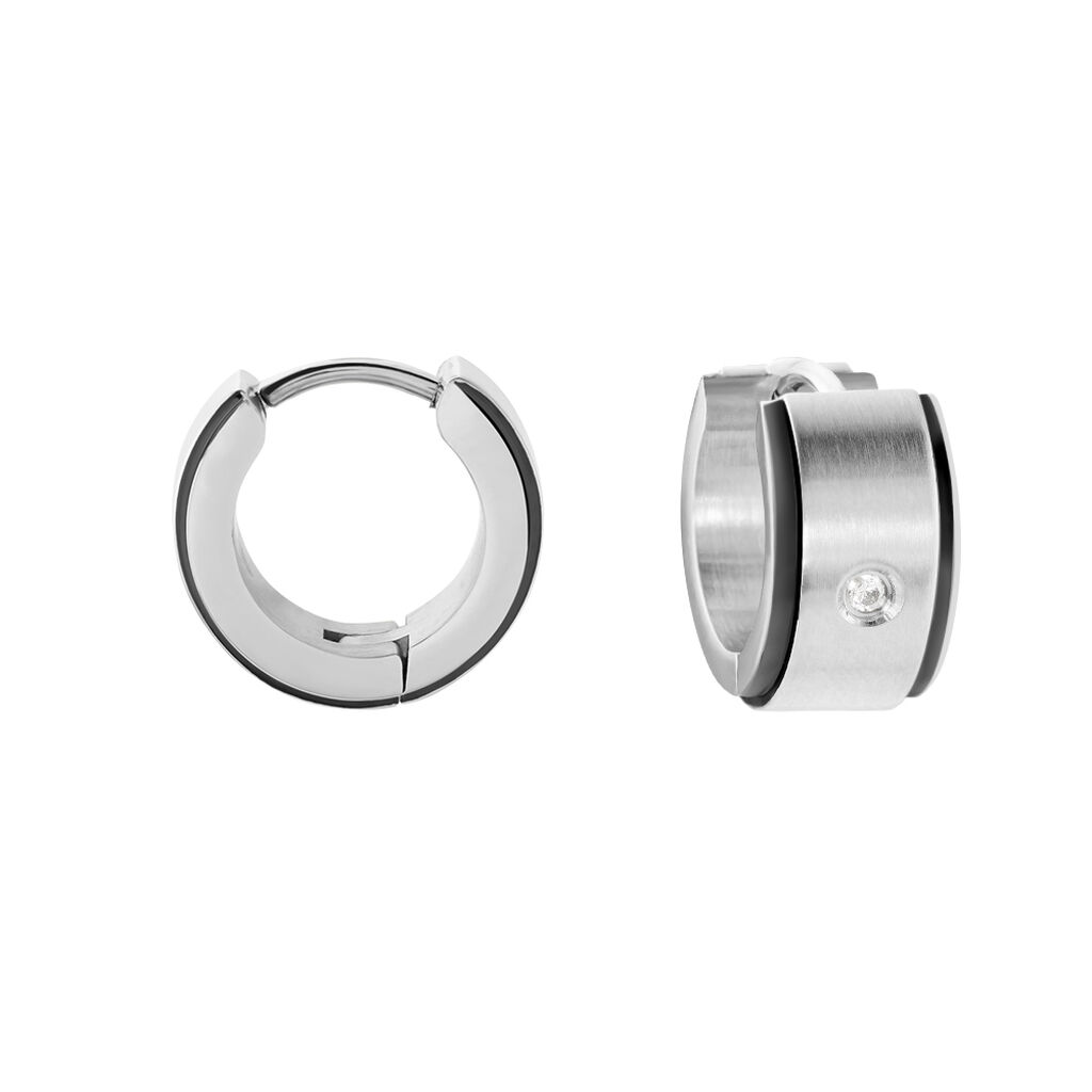 Créoles Jourdan Ios Acier Blanc Oxyde De Zirconium
