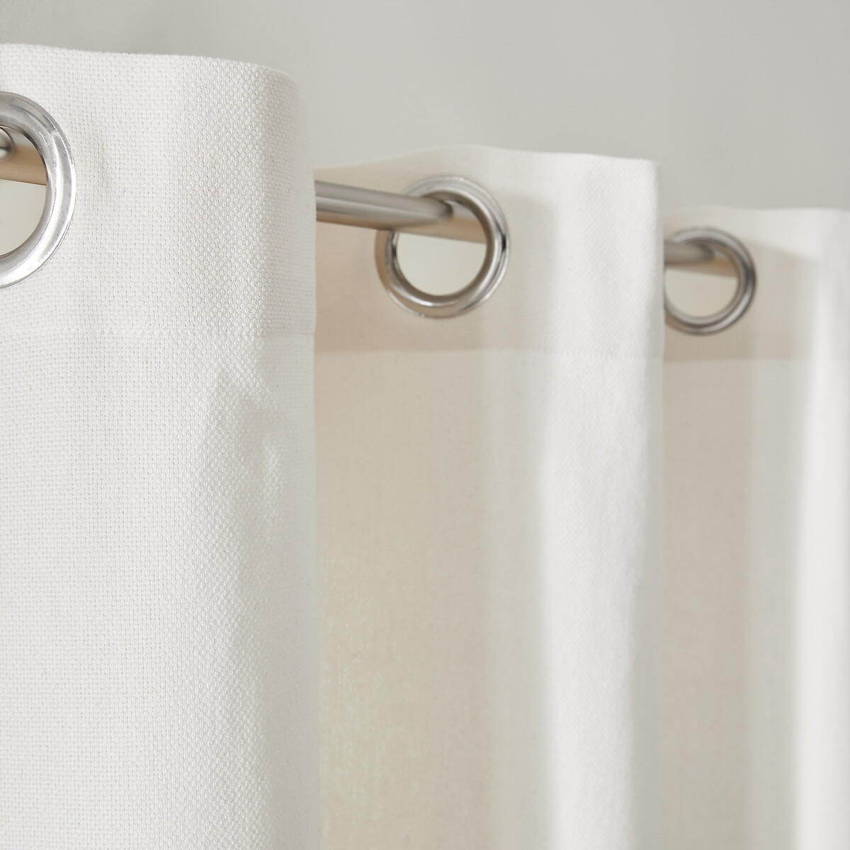 LA REDOUTE INTERIEURS<br>Cortina lisa com ilhós, feita de algodão tecido Panamá