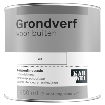 Karwei grondverf buiten wit 250 ml