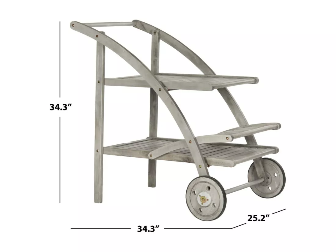 Chariot à thé pour l'extérieur Gris lavé et beige 87 X 64 X 87.12 cm - Bettyjane