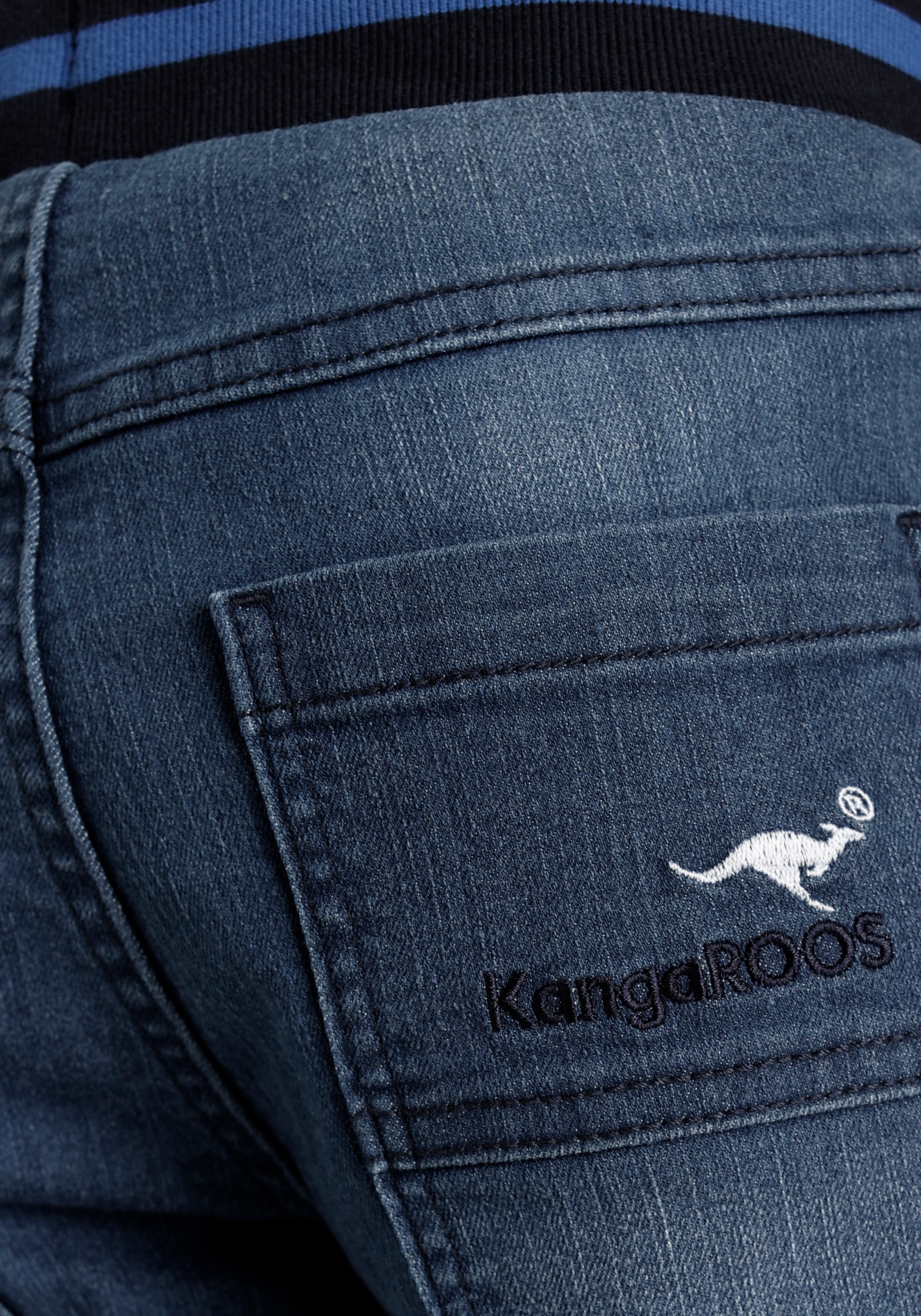 KangaROOS Schlupfjeans », Stretch-Jeans mit schmalem Bein für Jungen«, schmale Beinform,  Used-Waschung,  komfortable Leibhöhe