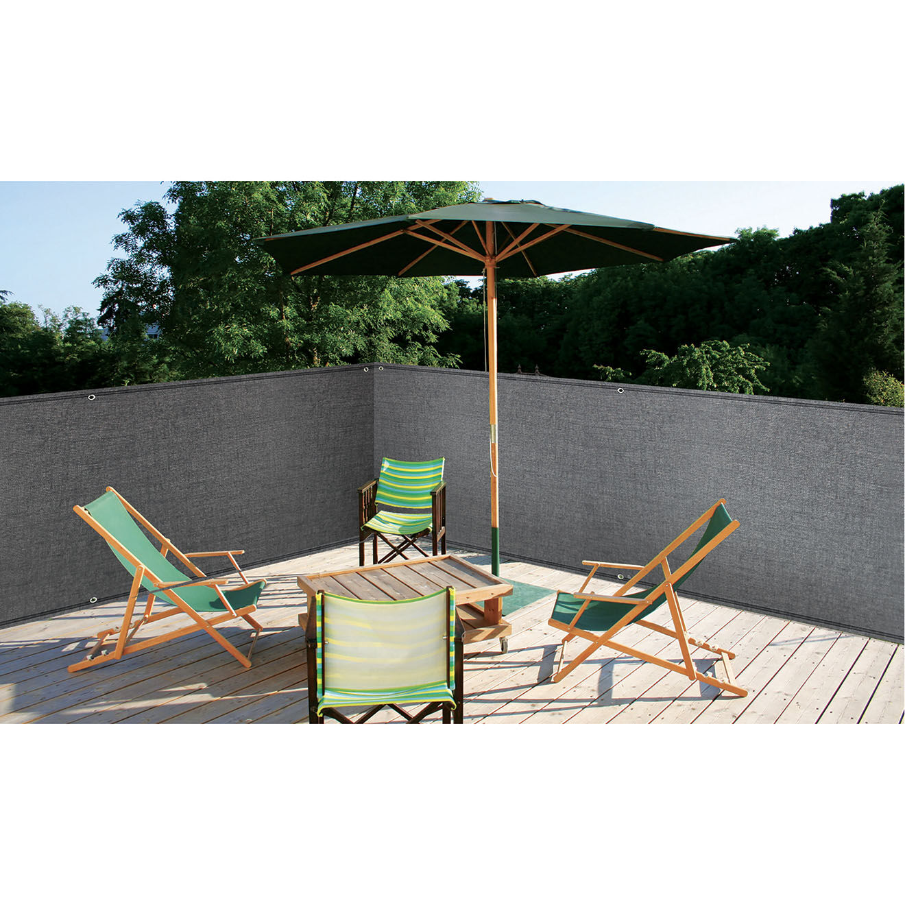 Pratik Garden Brise-vue 300 gr/m² gris anthracite - 1x10 m