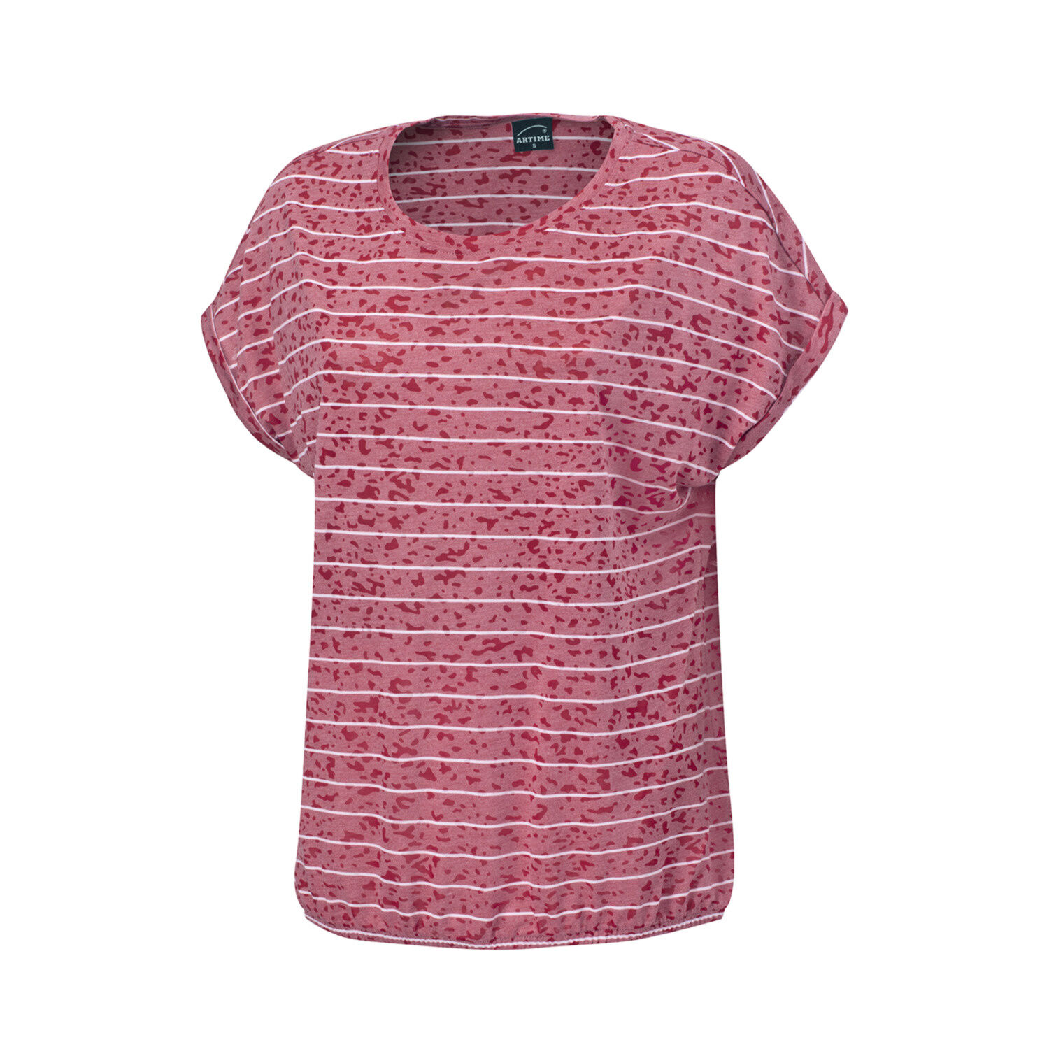 Damen-T-Shirt in Burnout-Optik und mit Streifen