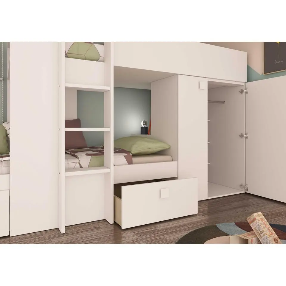 Stapelbed Beau (lattenbodem onderste bed niet inbegrepen) - wit