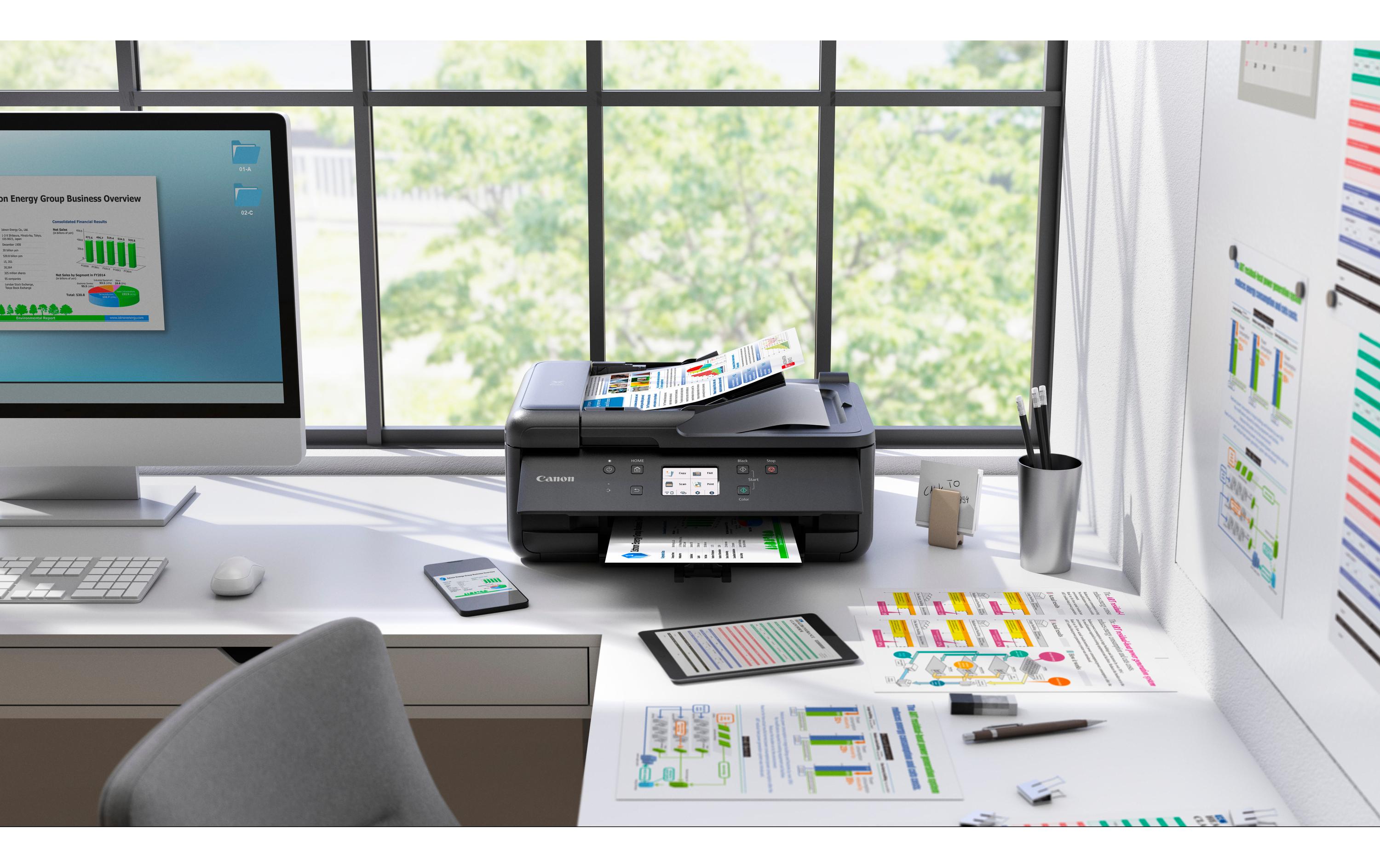 Multifunktionsdrucker PIXMA TR7650<br>4-in-1-Multifunktionssystem mit 5 separate Tintenpatronen