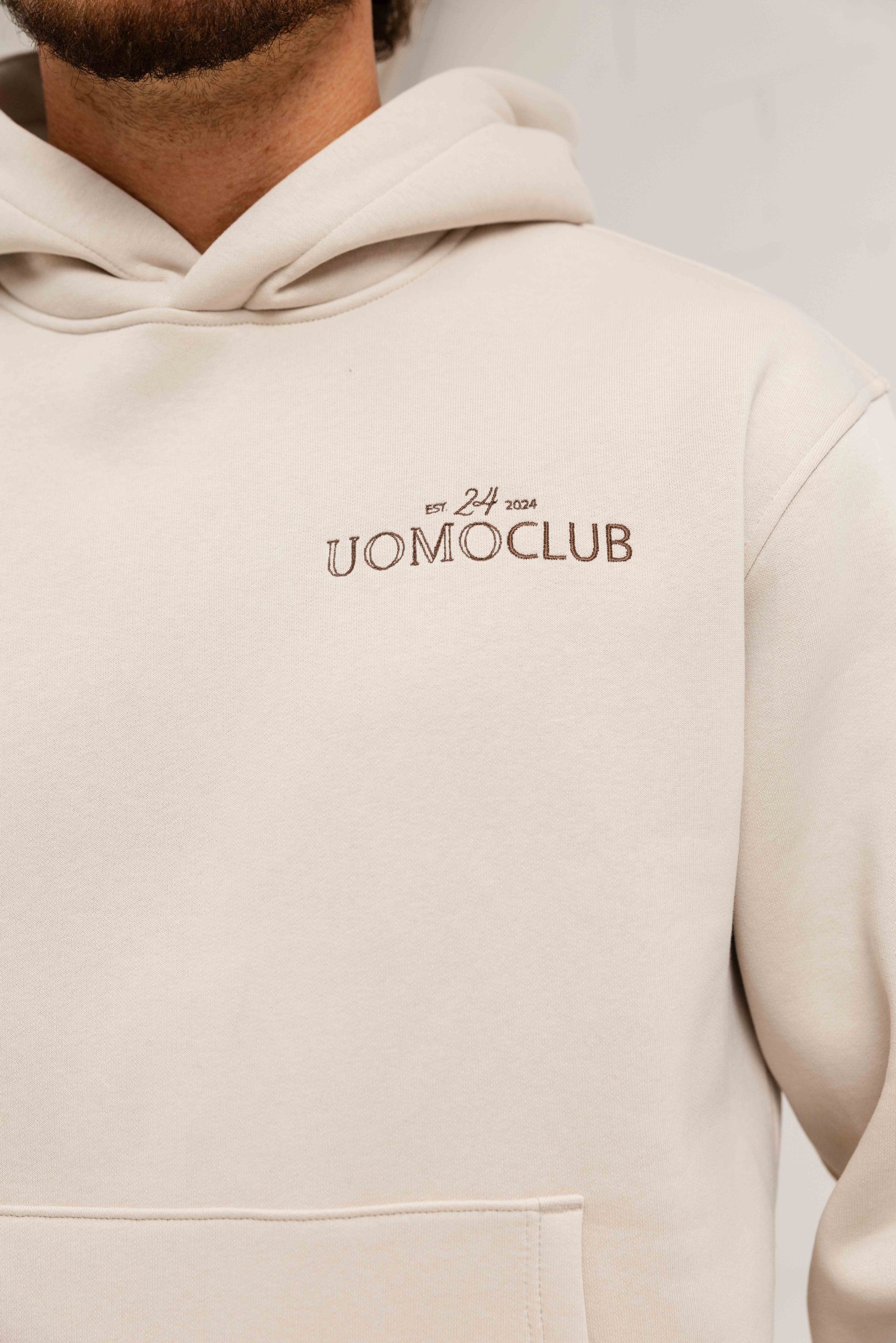 24 Uomo Club Hoodie Heren Beige