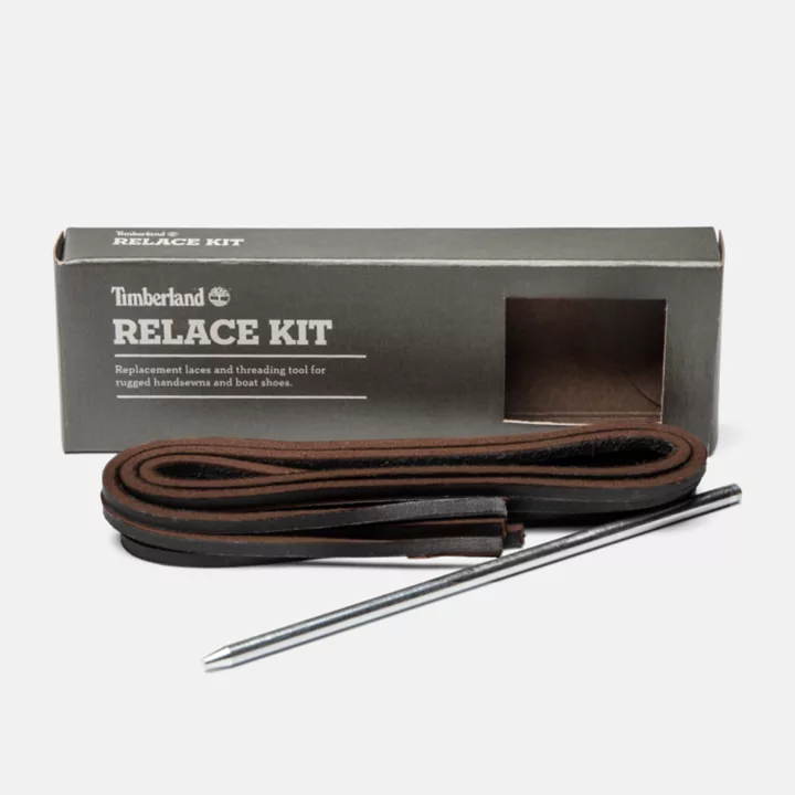 Kit de lacets de rechange en cuir brut en marron