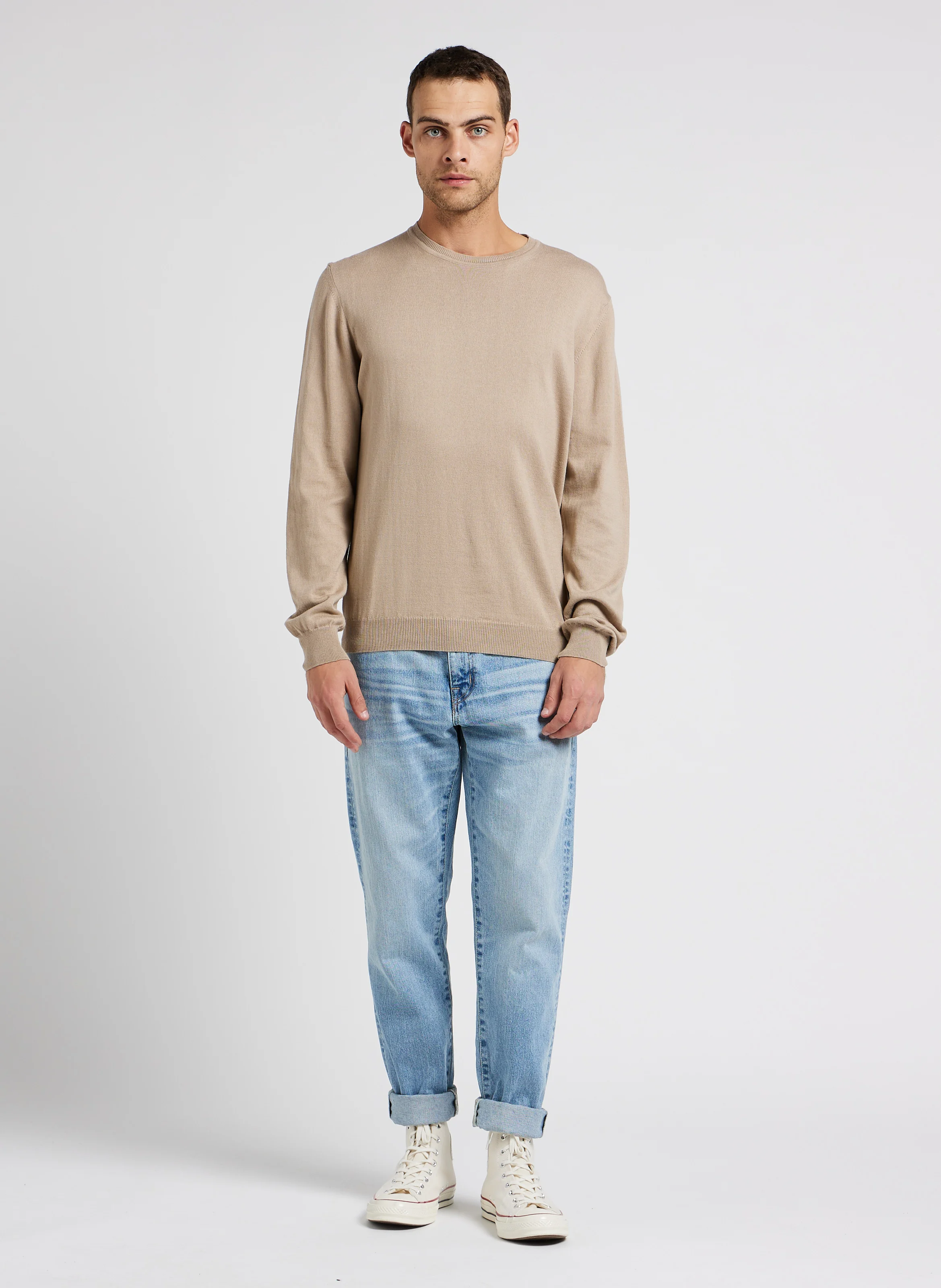 Jean regular en coton mélangé | Bleu
