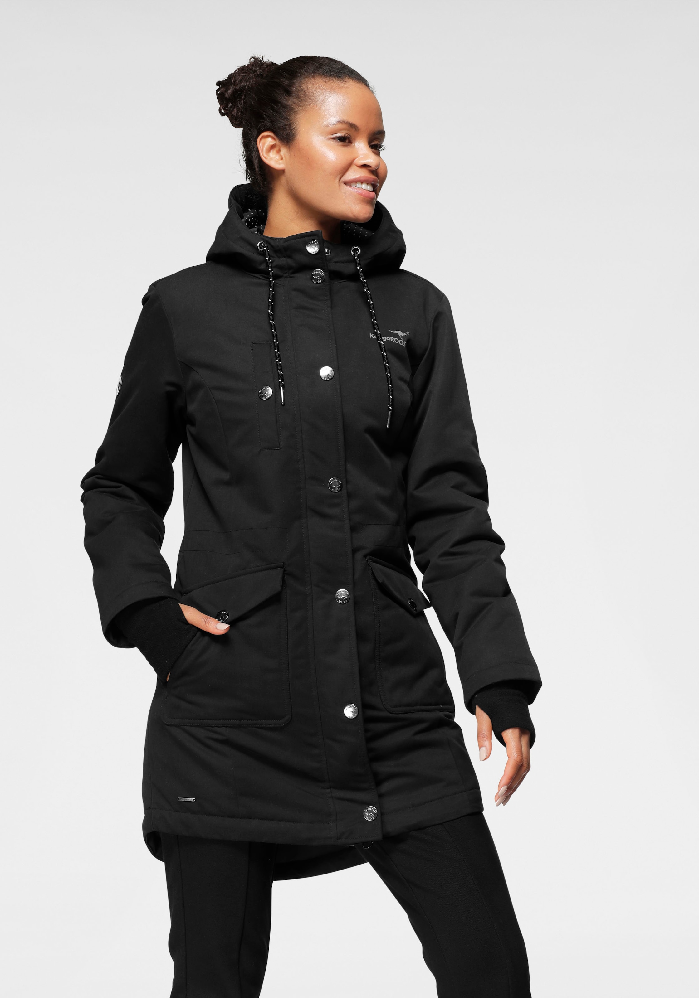 KangaROOS Langjacke mit Kapuze für den Übergang,  aus leichtem Webmaterial,  modisch