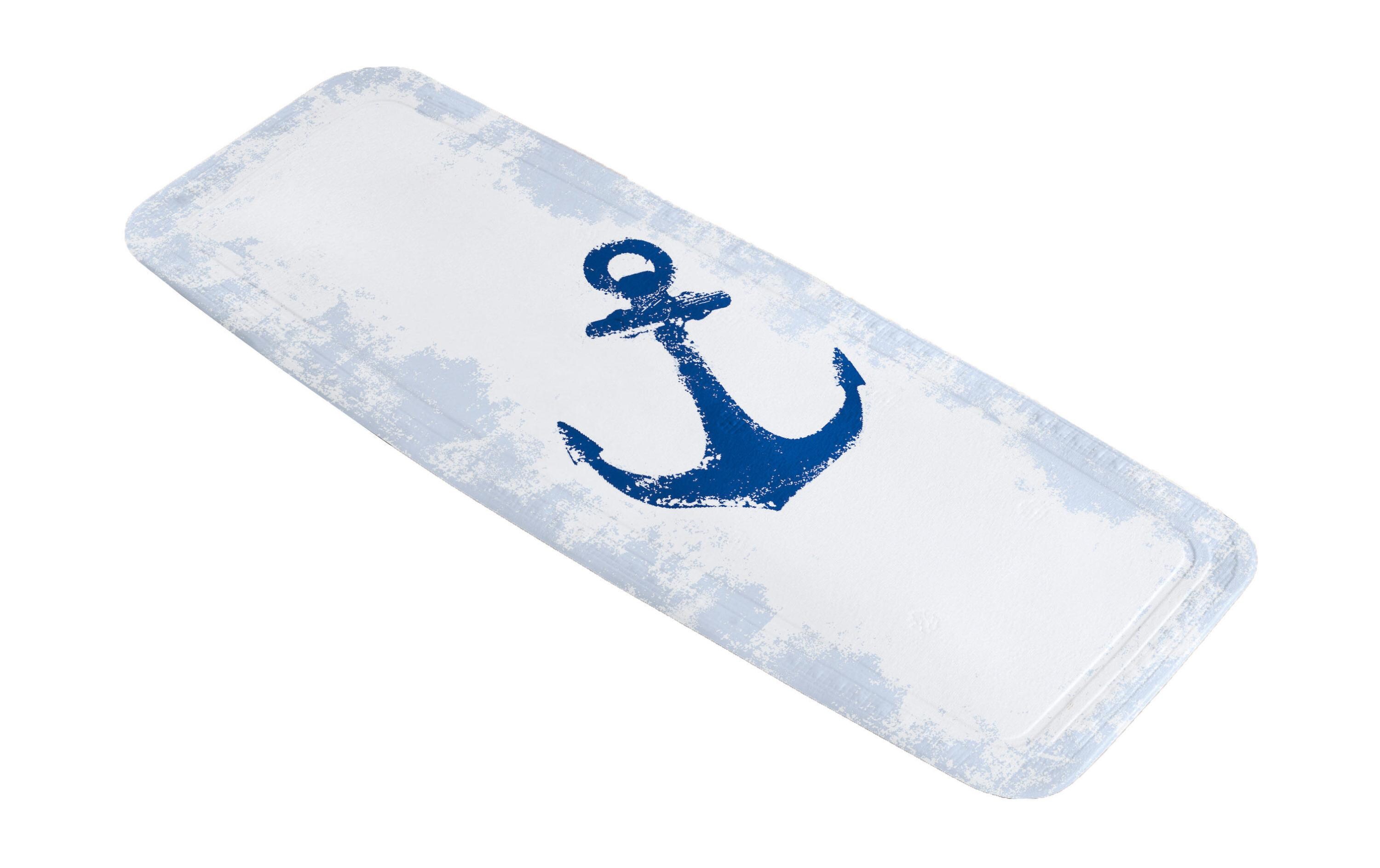 Badewanneneinlage Anchor 36 x 92 cm, Blau/WeissBadwanneneinlage