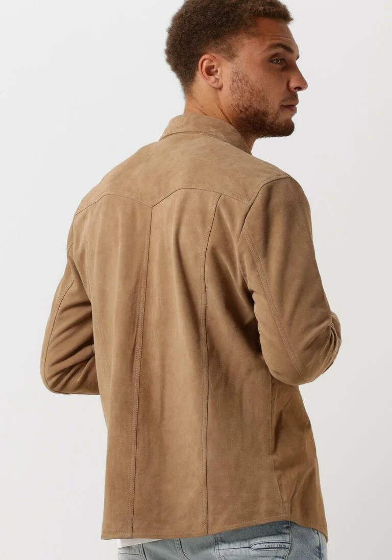 GOOSECRAFT taupe goosecraft overshirt gc wyatt shirt