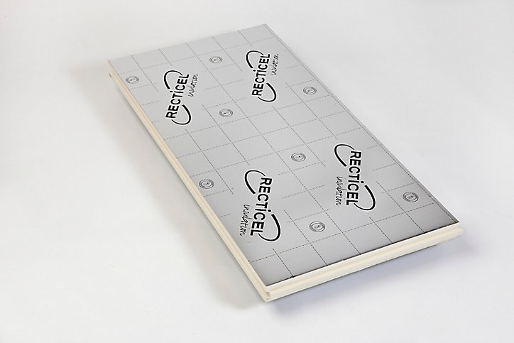 Panneau d'isolation thermique Polyuréthane Fitforall Recticel L. 1.20 x l. 2.50 m. Ep. 82 mm R. 3,7 m²K/W