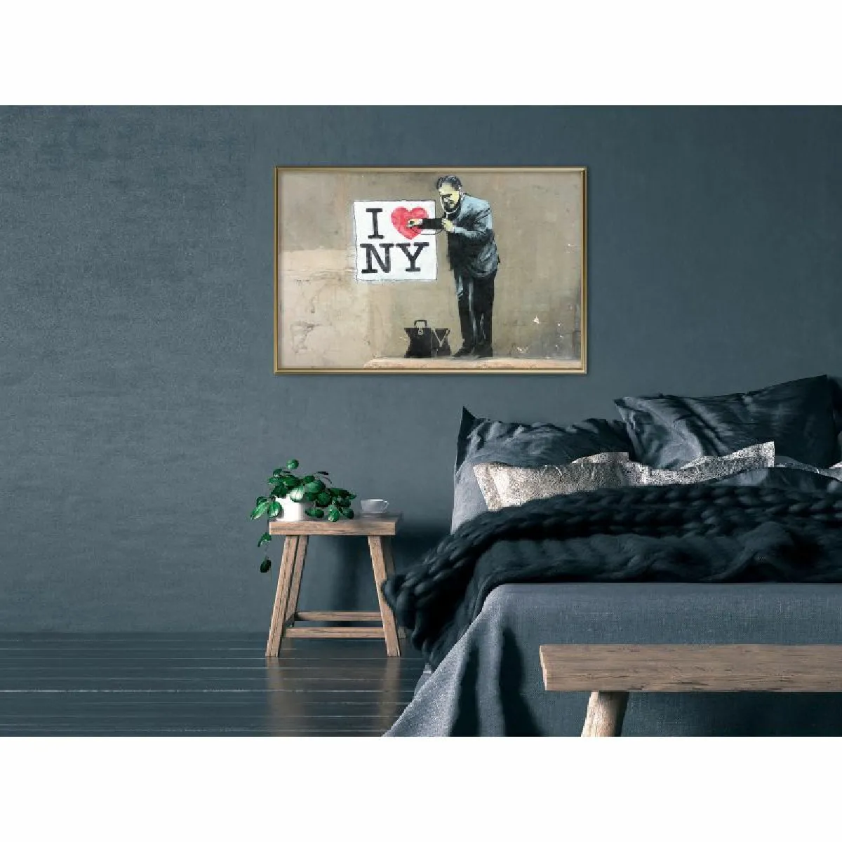 Paris Prix Affiche Banksy I Heart NY - 90 x 60 cm - Multicolore