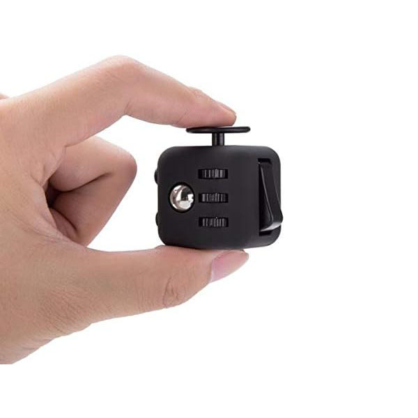 (3x3cm) Fidget Cube Anti Stress Spielzeug Würfel mit 6 Funktionen - Schwarz