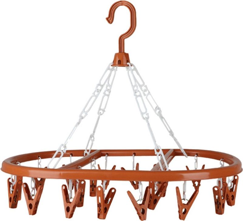 Urban Living Wasgoed droogcarrousel/droogmolen - 20 clips/knijpers - terra - kunststof - 30 x 42 cm