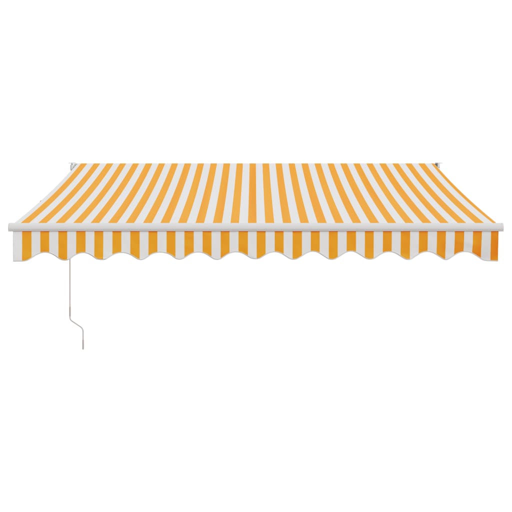 Auvent rétractable automatique jaune et blanc 3,5x2,5 m