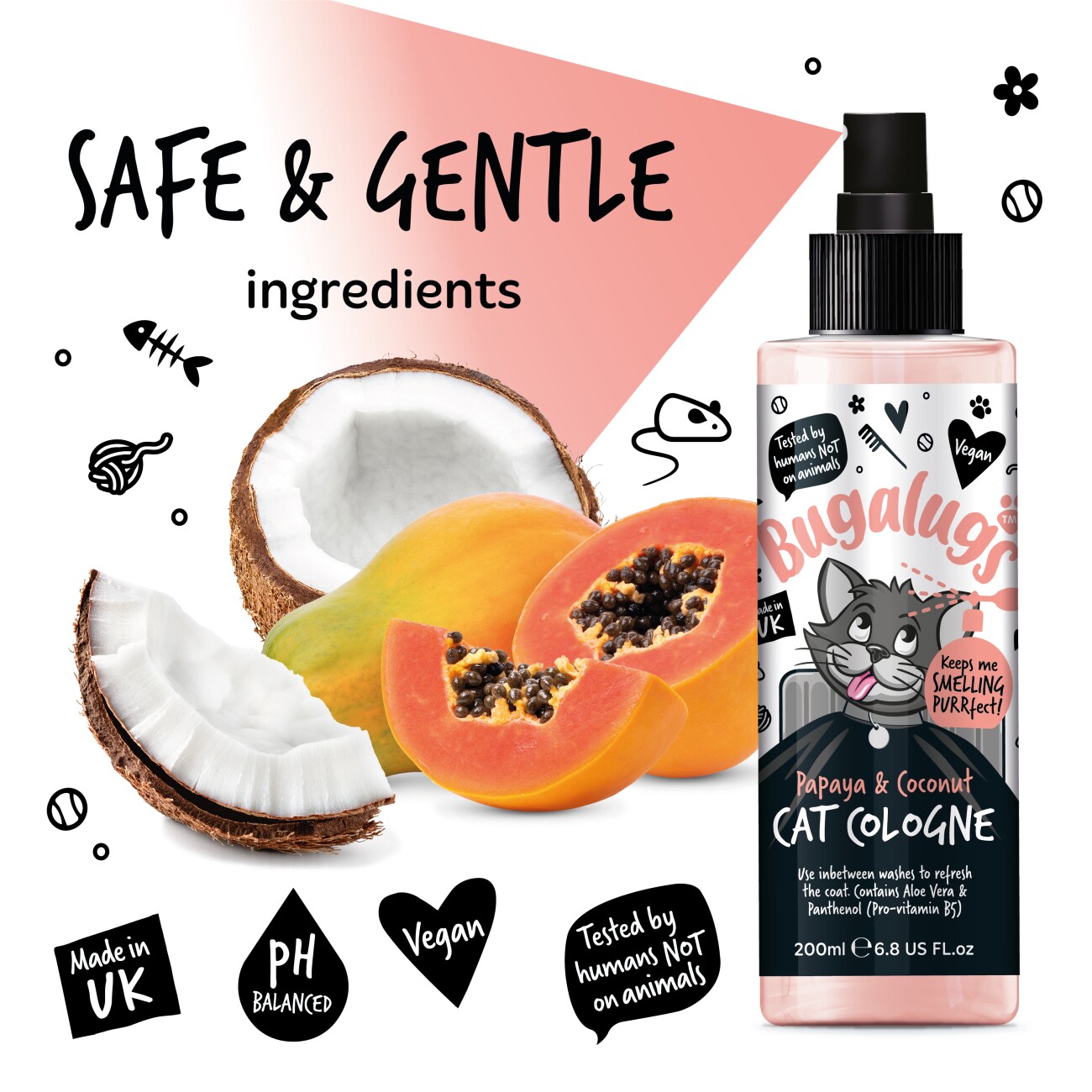 Bugalugs Katzenparfüm Papaya Kokos 200 ml