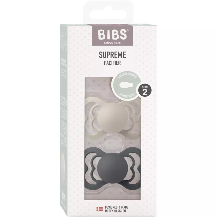 BIBS® Schnuller Supreme Sand & Iron Latex 6-36 Monate 2 Stk.