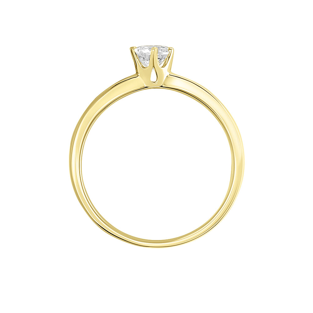 Bague Solitaire Natalia Or Jaune Diamant Synthetique