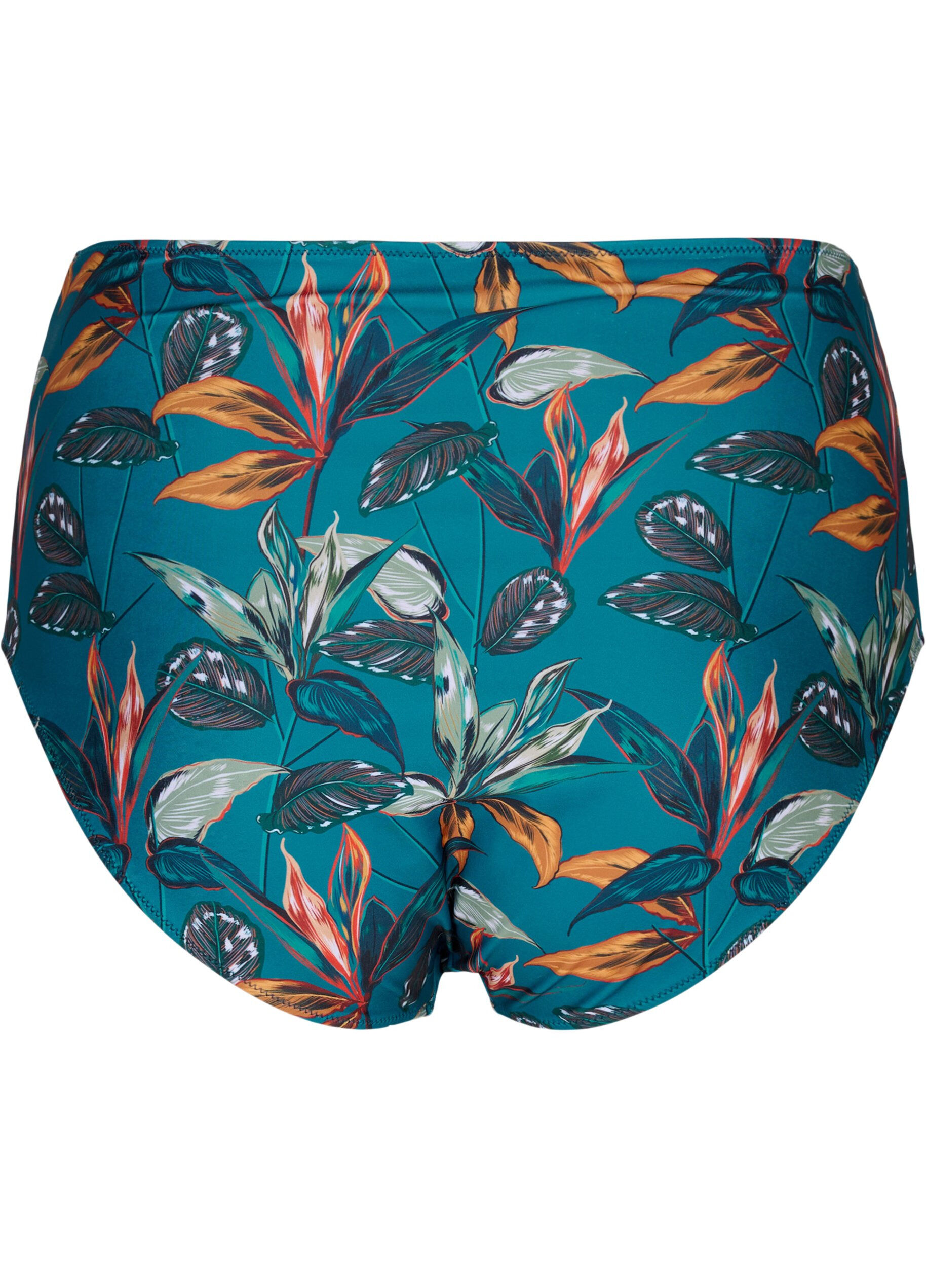 Højtaljet bikini underdel med print