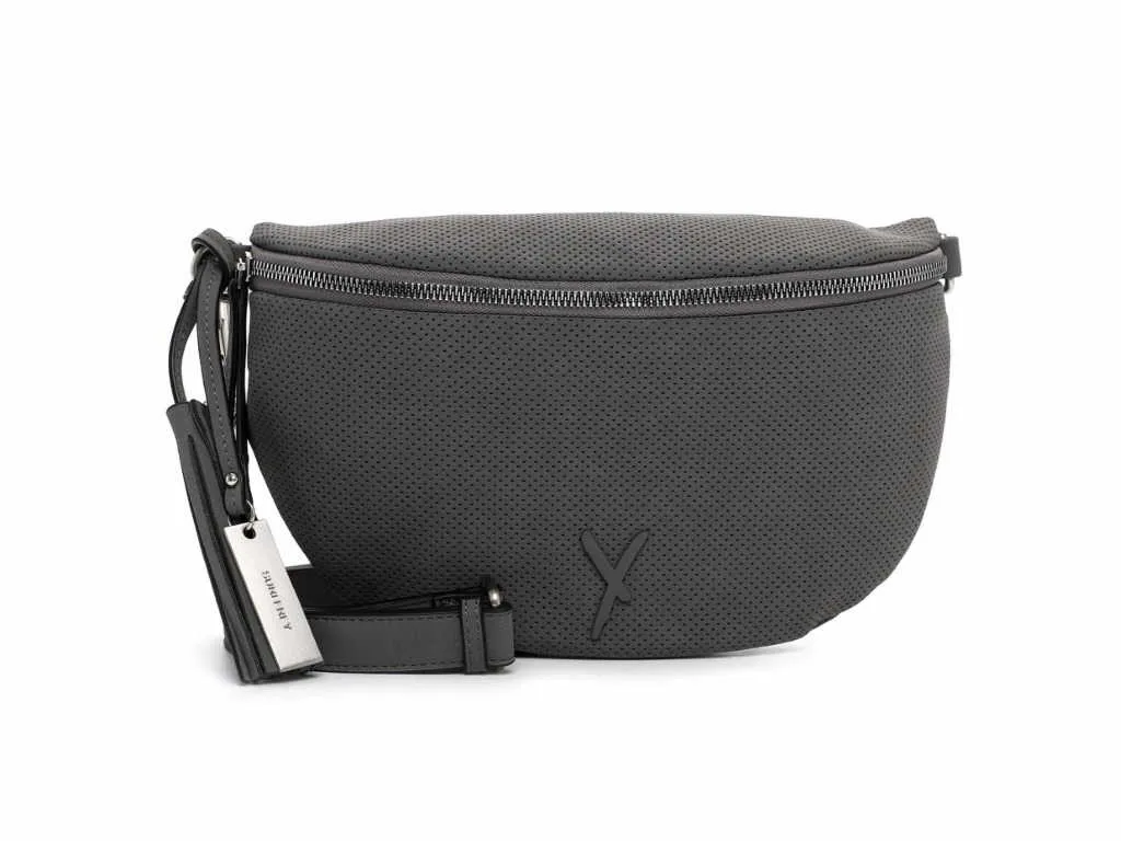 SURI FREY Gürteltasche / Bodybag Grau Lederimitat