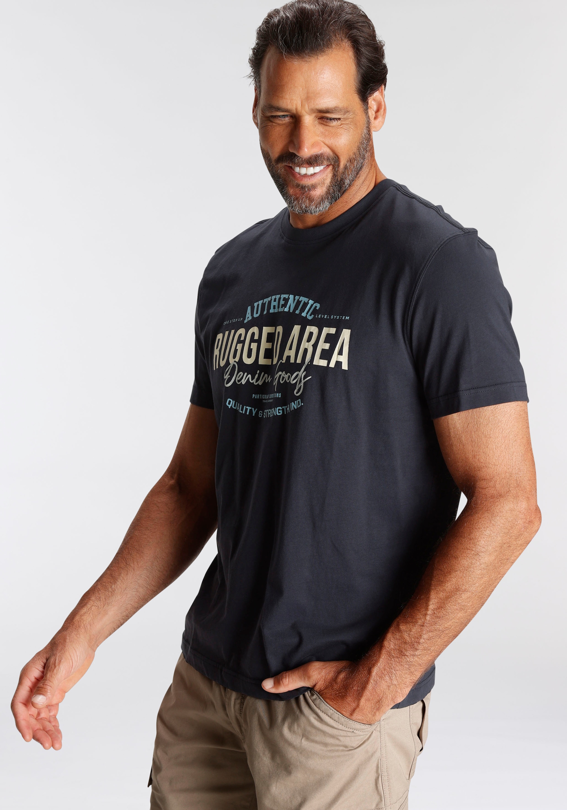 Man's World T-Shirt , Kurzarm,  Regular Fit,  mit Print,  Rundhalsausschnitt