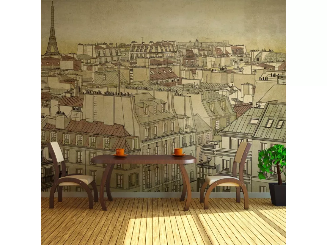 Papier peint au revoir Paris! - 250 x 193 cm