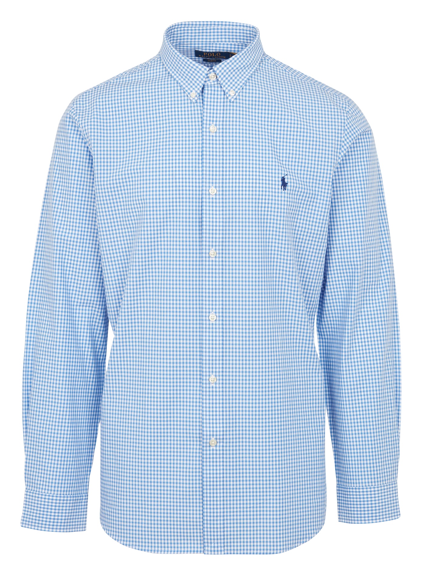 Chemise col américain en coton mélangé | Bleu