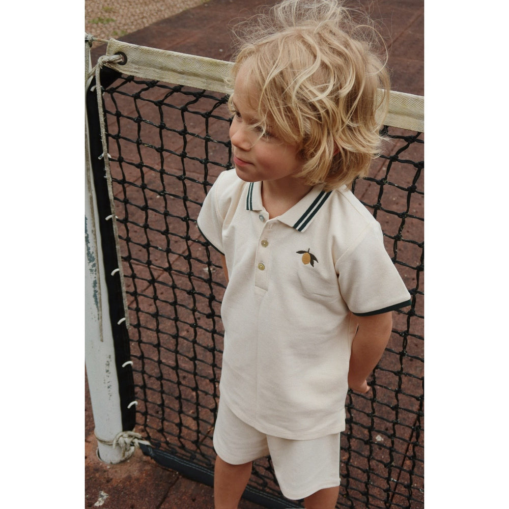 Køb Konges Sløjd Antique White Florian Polo T-Shirt GOTS