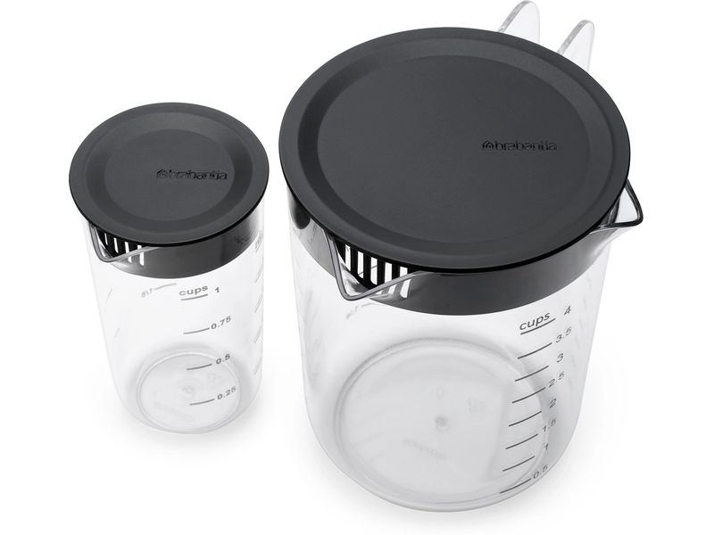 Brabantia Messbecher 2 Stück, 2.5 dl, Transparent Zwei Becher in einem Set