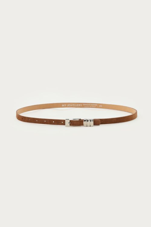 Klein suède cognac riem