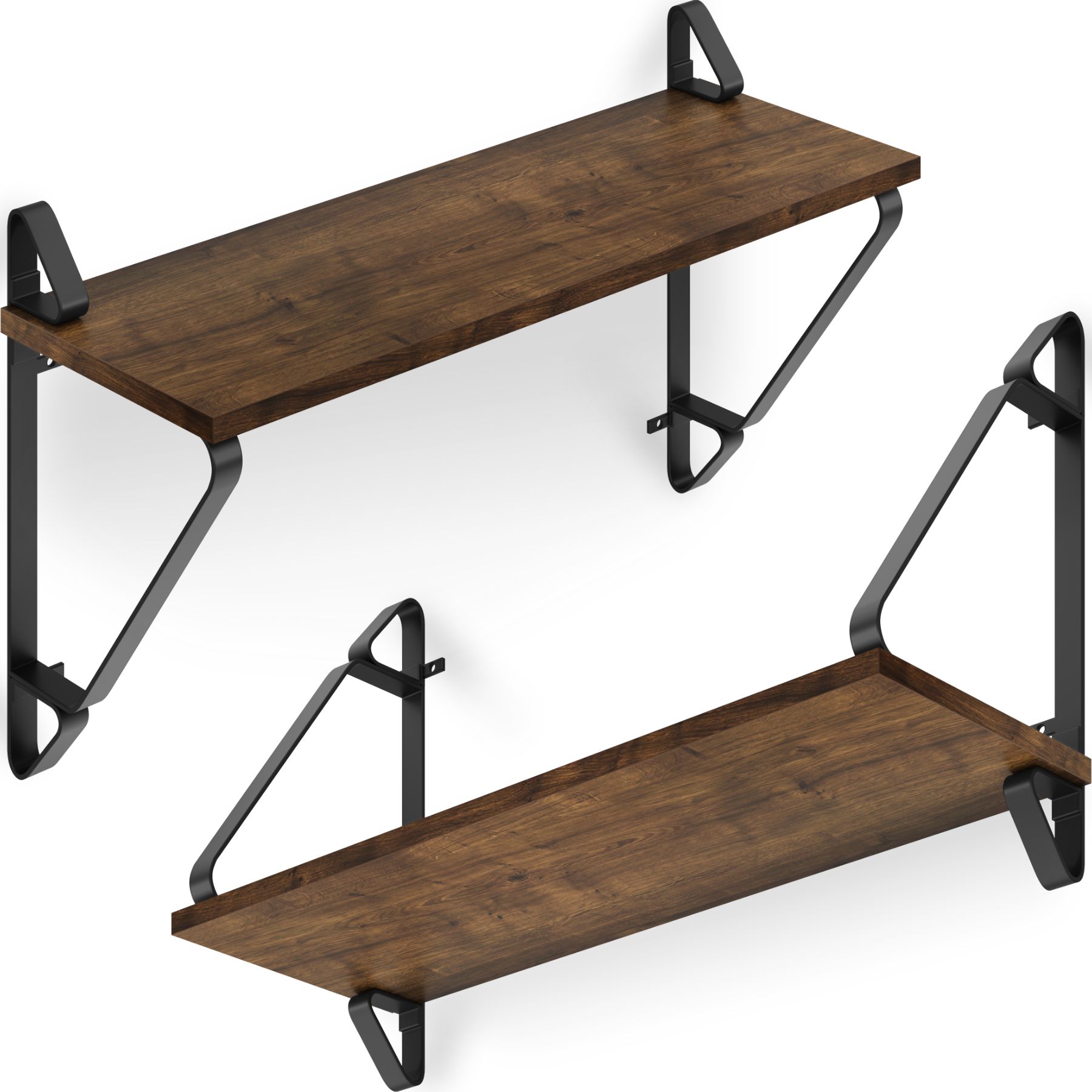 tectake® 2er Set Wandregal, Industrial Style, Belastbarkeit je Regal 15 kg, 60 x 20 x 33,5 cm